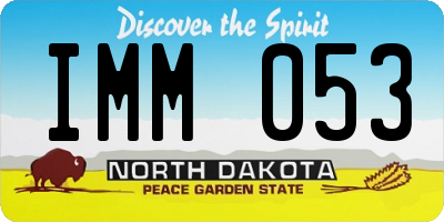 ND license plate IMM053