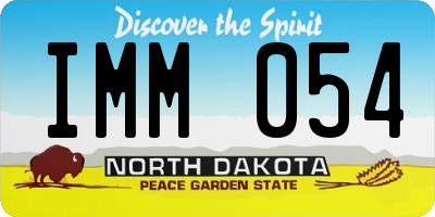 ND license plate IMM054