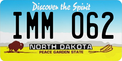 ND license plate IMM062