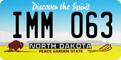 ND license plate IMM063
