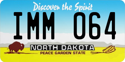 ND license plate IMM064