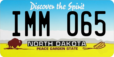 ND license plate IMM065