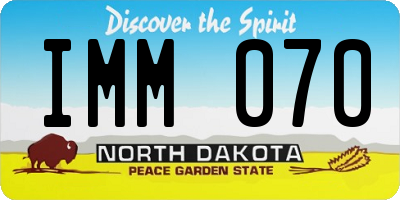 ND license plate IMM070