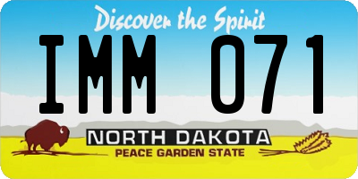 ND license plate IMM071