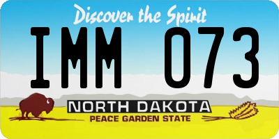 ND license plate IMM073