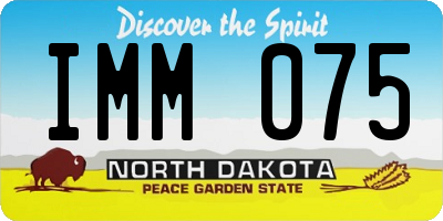 ND license plate IMM075