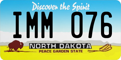 ND license plate IMM076