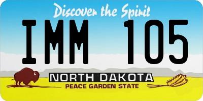 ND license plate IMM105