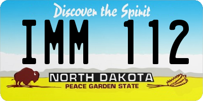 ND license plate IMM112