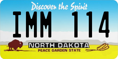 ND license plate IMM114