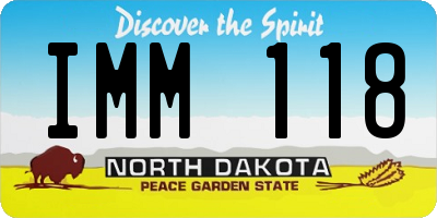 ND license plate IMM118