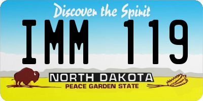 ND license plate IMM119