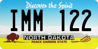 ND license plate IMM122