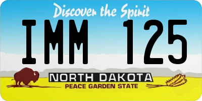 ND license plate IMM125