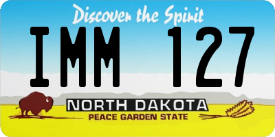 ND license plate IMM127