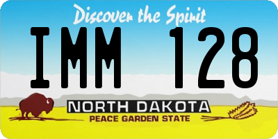 ND license plate IMM128