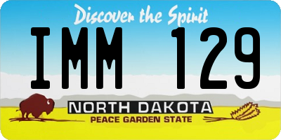 ND license plate IMM129