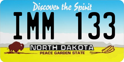 ND license plate IMM133