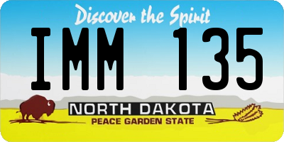ND license plate IMM135