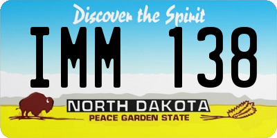 ND license plate IMM138