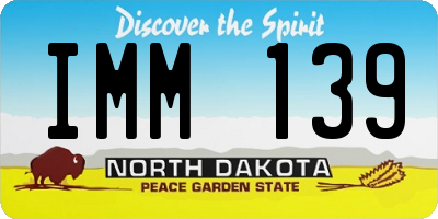 ND license plate IMM139