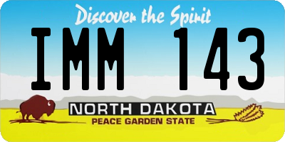 ND license plate IMM143