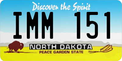 ND license plate IMM151