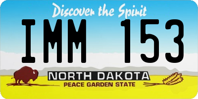 ND license plate IMM153