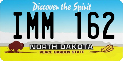 ND license plate IMM162