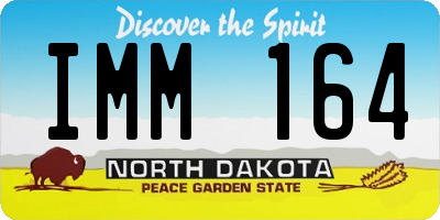 ND license plate IMM164