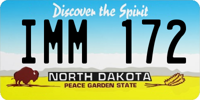 ND license plate IMM172
