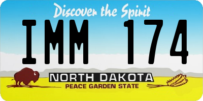 ND license plate IMM174