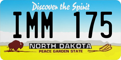 ND license plate IMM175