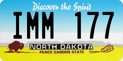 ND license plate IMM177