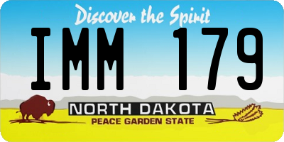 ND license plate IMM179