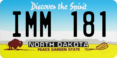 ND license plate IMM181