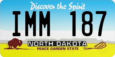 ND license plate IMM187