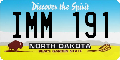 ND license plate IMM191