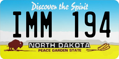 ND license plate IMM194
