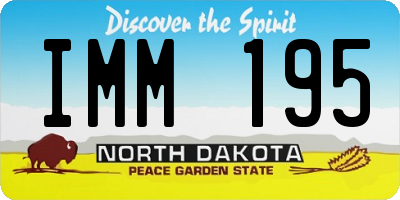 ND license plate IMM195
