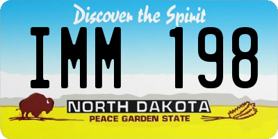 ND license plate IMM198