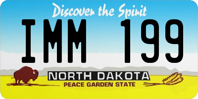 ND license plate IMM199