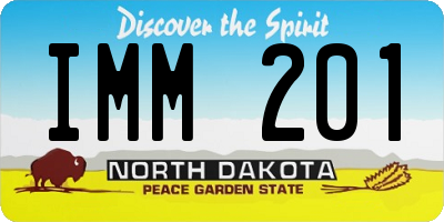ND license plate IMM201