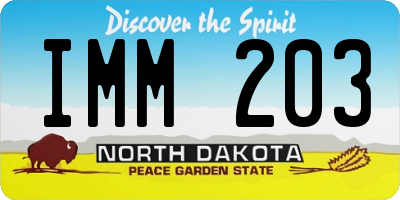 ND license plate IMM203