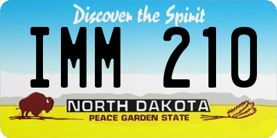 ND license plate IMM210