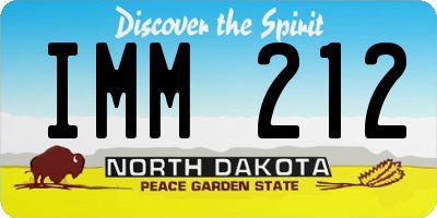 ND license plate IMM212