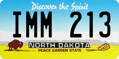 ND license plate IMM213