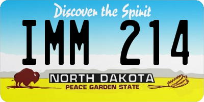 ND license plate IMM214
