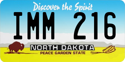 ND license plate IMM216