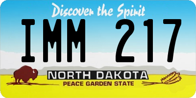 ND license plate IMM217